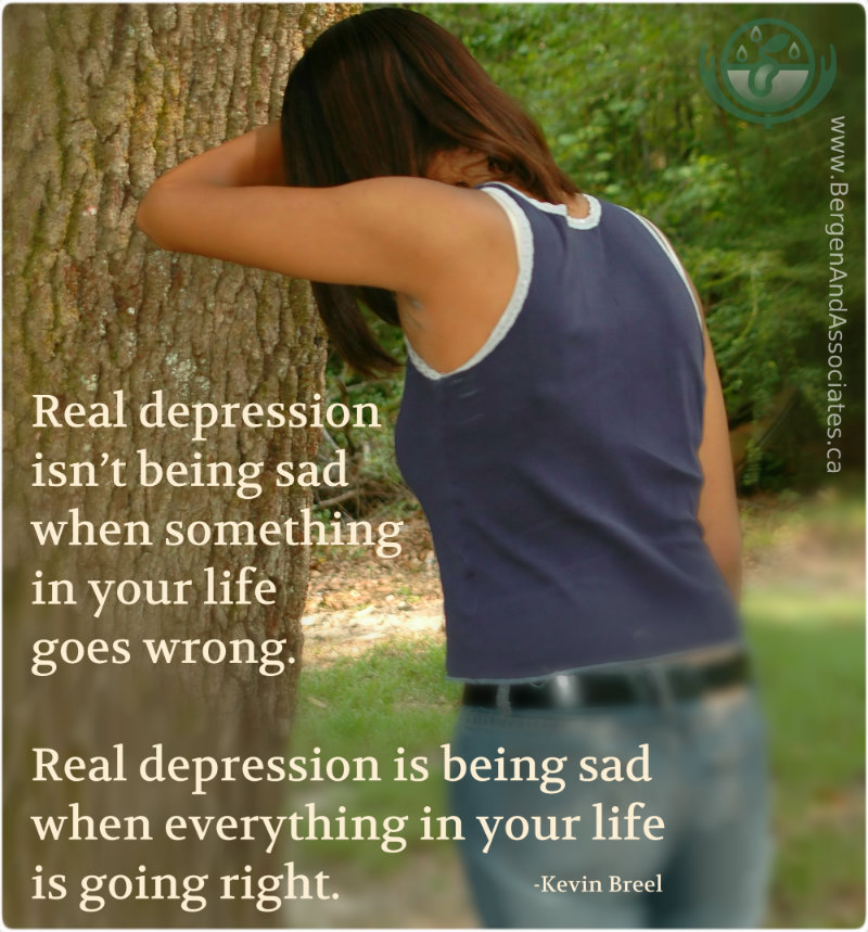 Poster by Conexus Counselling in Winnipeg of a quote by Kevin Breel in a TEDx talk, that states: "Real depression isn